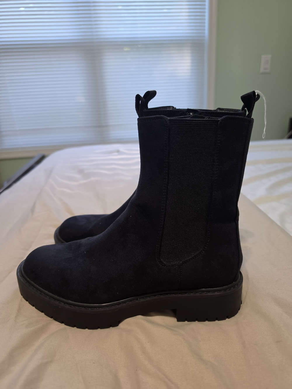 Time and Tru Black Suede Chelsea Ankle Boots